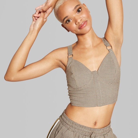 Urban Outfitters Tops - ⚡️NWT! Wild Fable Brown Plaid Bra Bustier Crop Top